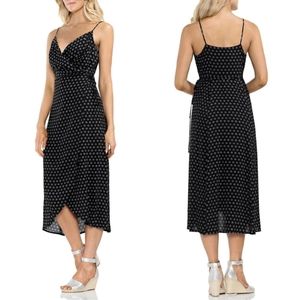 Vince Camuto Island Imprints Midi Wrap Dress Black XL
